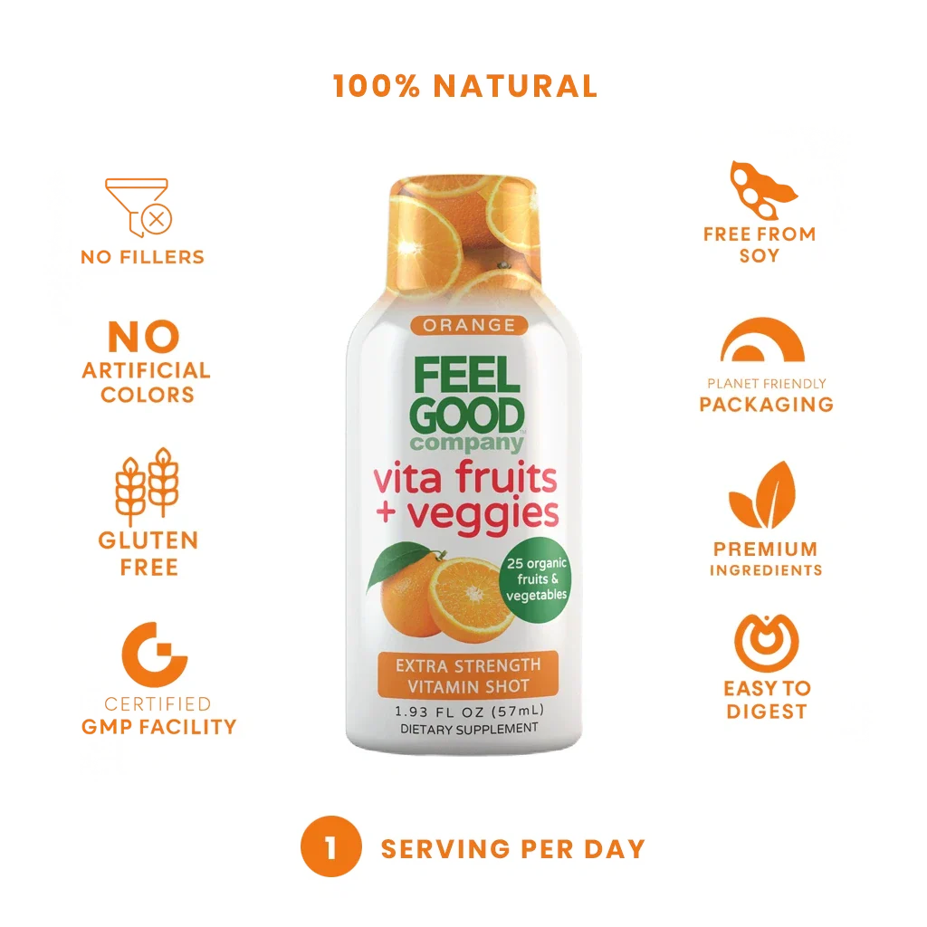 Vita Fruits + Veggies - Extra Strength Vitamin Shot - Orange - Image 5